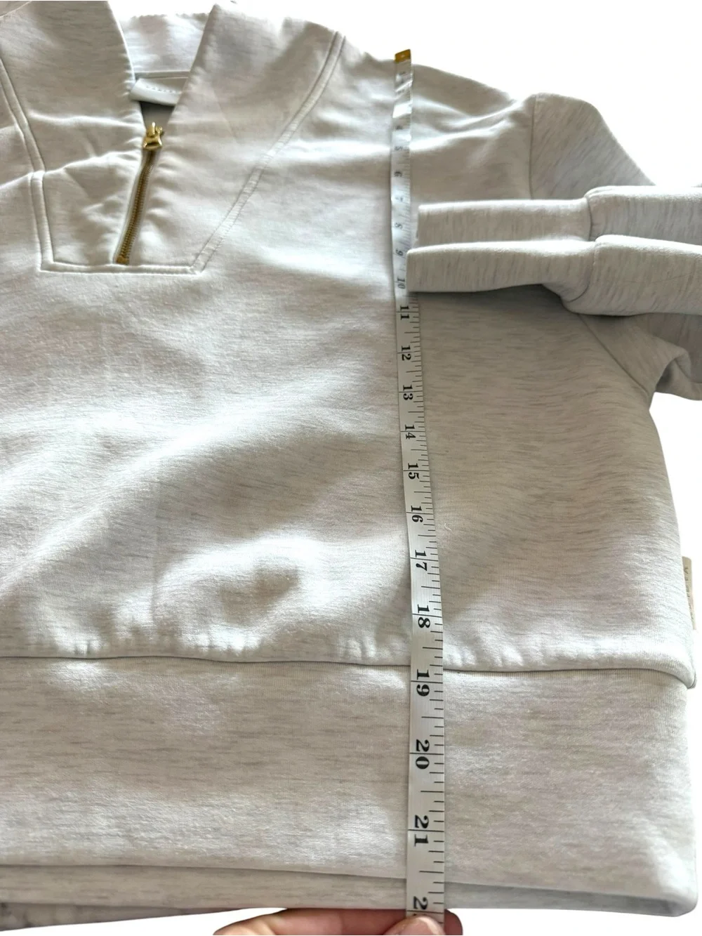 Varley Davidson Sweatshirt Doublesoft Heathered Gray Quarter Sip Size L - Picture 10 of 13